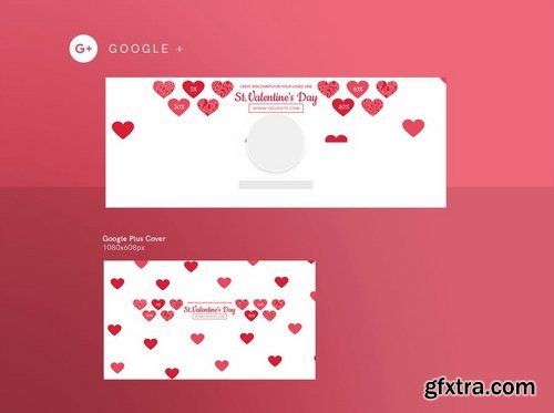 Valentine\'s Day Social Media Banner Pack Flyer and Poster Templates