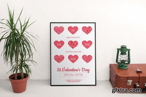 Valentine\'s Day Social Media Banner Pack Flyer and Poster Templates