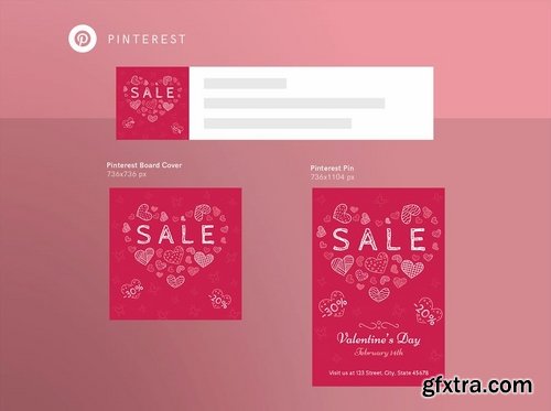 Valentine\'s Day Social Media Pack Flyer and Poster Banner Pack Templates