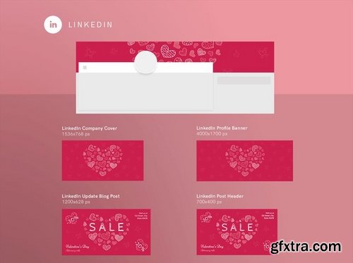 Valentine\'s Day Social Media Pack Flyer and Poster Banner Pack Templates