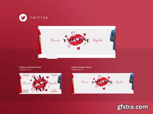 Valentine\'s Day Social Media Pack Flyer and Poster Banner Pack Templates 2