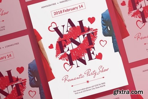 Valentine\'s Day Social Media Pack Flyer and Poster Banner Pack Templates 2