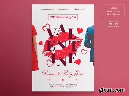 Valentine\'s Day Social Media Pack Flyer and Poster Banner Pack Templates 2