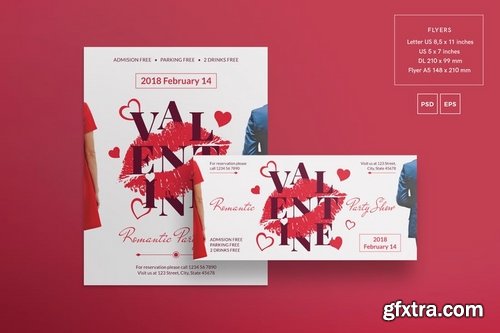 Valentine\'s Day Social Media Pack Flyer and Poster Banner Pack Templates 2