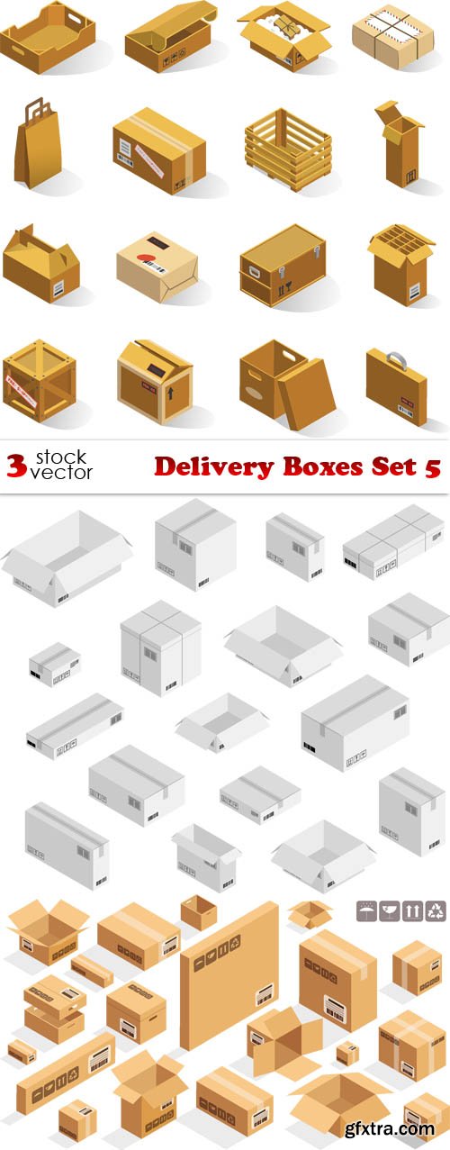 Vectors - Delivery Boxes Set 5