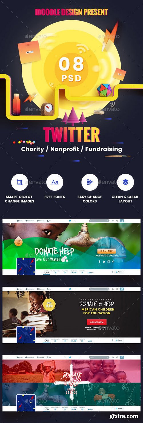 Graphicriver - Charity / Nonprofit / Fundraising Twitter Headers - 08 PSD 18896694