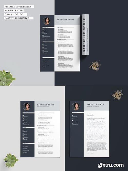 CreativeMarket - Resume CV Template Gabrielle Cooke 2870088