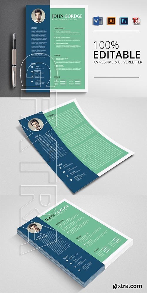 CreativeMarket - Job CV Resume Word Template 2862505