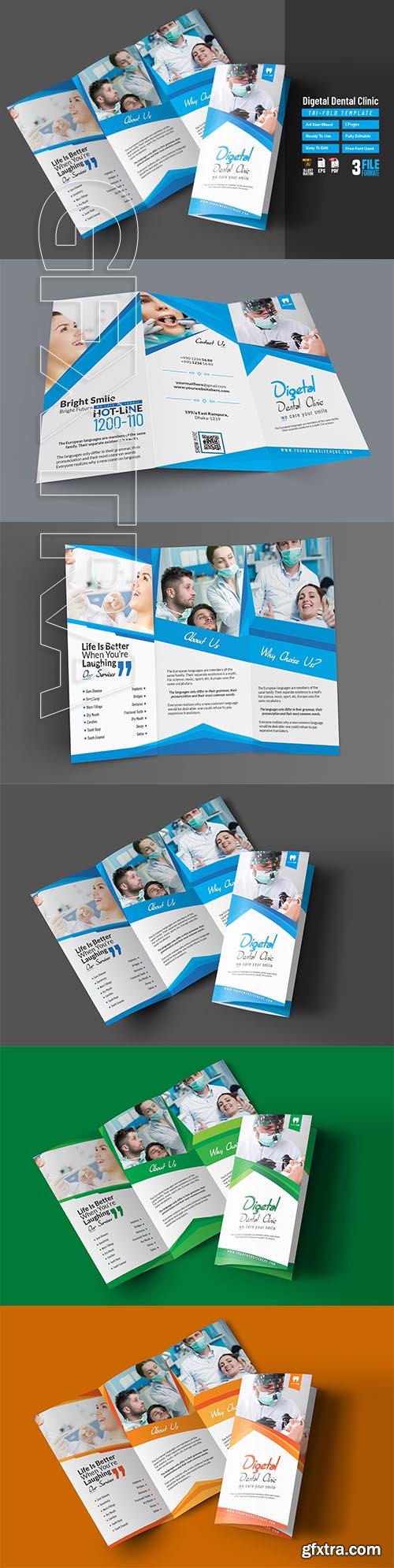 CreativeMarket - Digetal Dental Clinic Tri-Fold 2838233