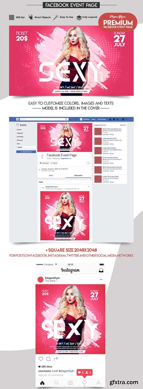 Sexy Party V41 2018 Facebook Event + Instagram template