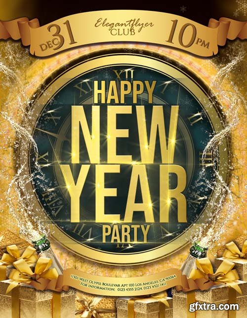 Happy New Year Party V1 2018 Flyer PSD Template