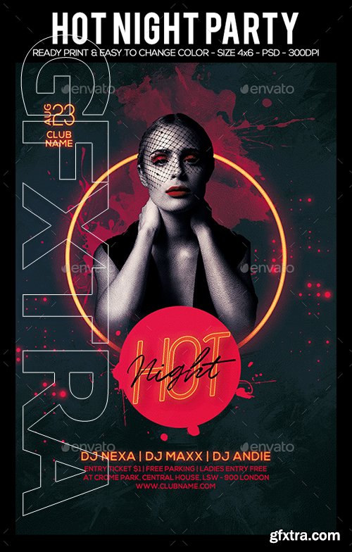 GraphicRiver - Hot Night Party Flyer 22551581