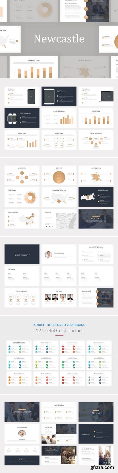 Newcastle Professional Powerpoint, Keynote, Google Sliders Templates