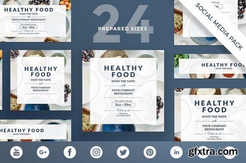 Healthy Food Flyer and Poster Banner and Social Media Pack Templates