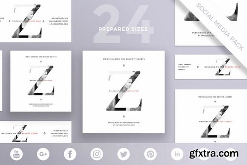 Beauty Salon Business Card Flyer and Poster Banner Social Media Pack Templates 2