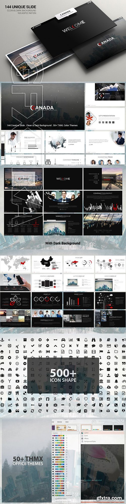 CreativeMarket - Canada Powerpoint Template 2930632