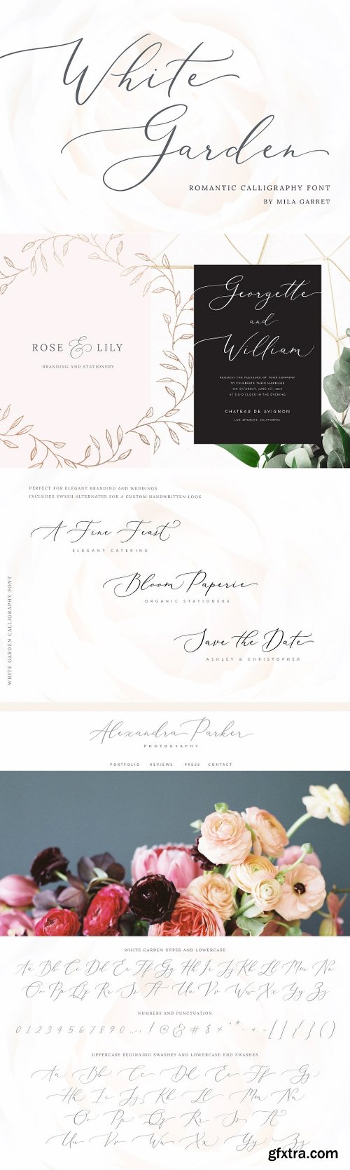 CreativeMarket White Garden Calligraphy Logo Font 2466200