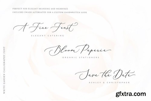 CreativeMarket White Garden Calligraphy Logo Font 2466200