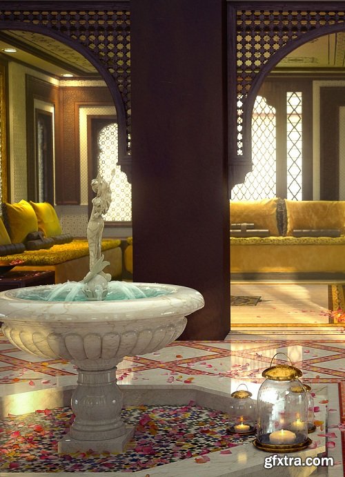 Oriental Style Interior Scene 08