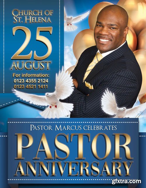 Pastor Anniversary V41 2018 Flyer PSD Template