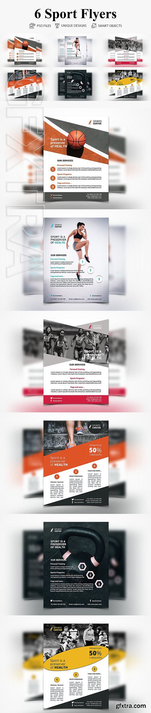 CreativeMarket - 6 Sport Flyers 2793216