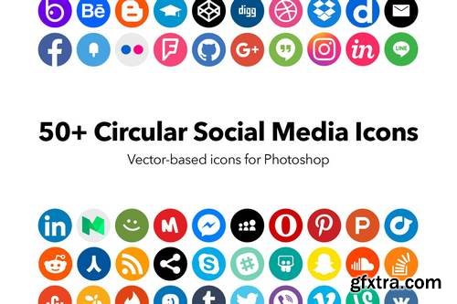 50+ Circular Flat Social Icons