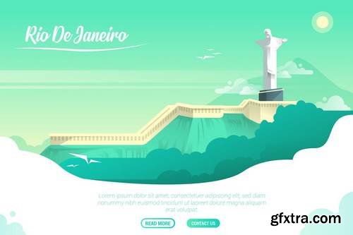 Rio De Janeiro - Vector Landscape & Building