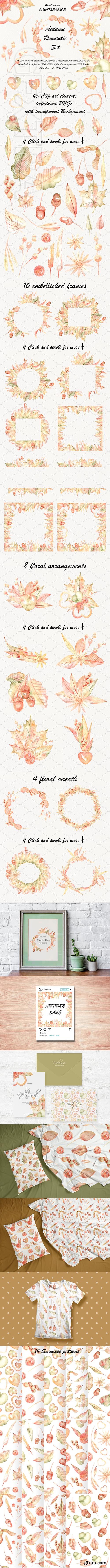 CreativeMarket - Autumn romantic watercolor set 2838392