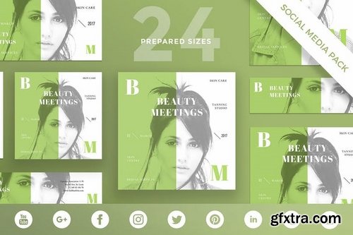 Beauty Salon Flyer and Poster Business Card Banner Social Media Pack Templates