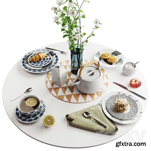 Set of dishes in Scandinavian style