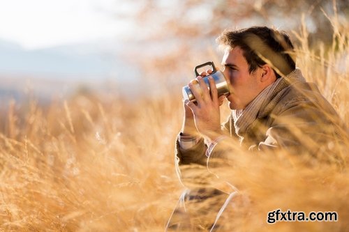 Autumn nature man boy yellow leaf forest 25 HQ Jpeg