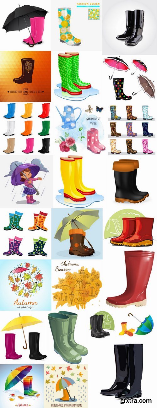 Autumn rain rubber boot umbrella 25 EPS