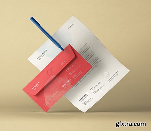 Stationery Psd Envelope Letterhead Mockup