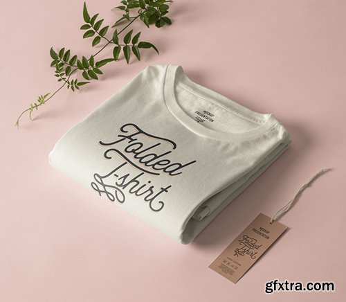 Folded Psd T-Shirt Mockup Template