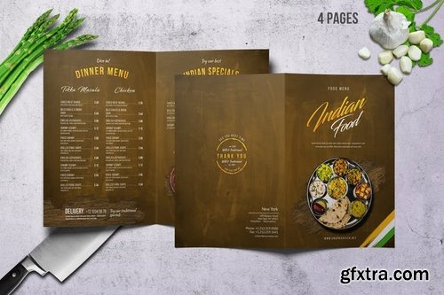 Indian Food Menu A4 & US Letter - Bifold