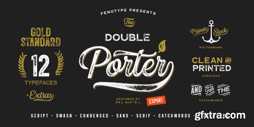 Double Porter Font Family - 18 Fonts