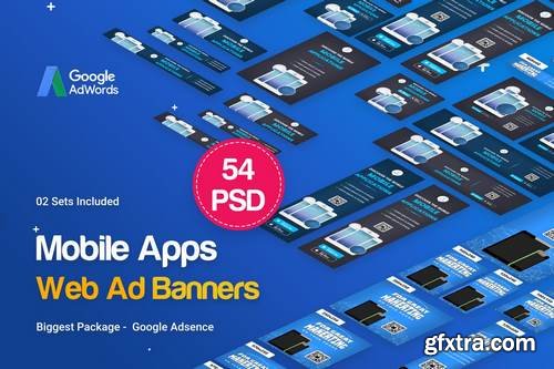 Mobile Applications Banners Ad - 54 PSD [02 Sets]