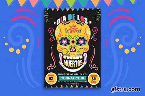 Dia De Los Muertos Party Flyer