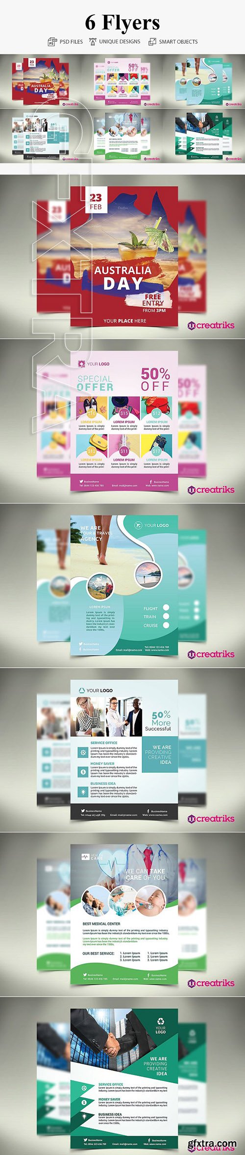 CreativeMarket - 6 MultiPurpose Flyers 2942972