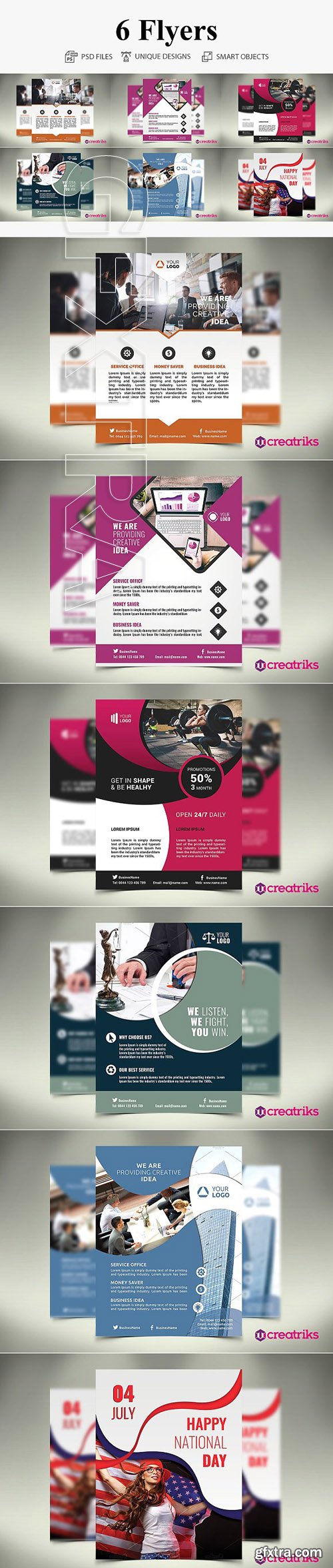 CreativeMarket - 6 MultiPurpose Flyers 2942913