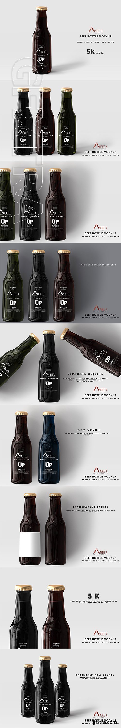 CreativeMarket - Amber Glass Beer Bottle Mockup 04 2941876