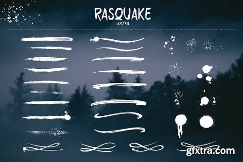 CreativeMarket RASQUAKE Brush Font + EXTRA Swashes 2940675