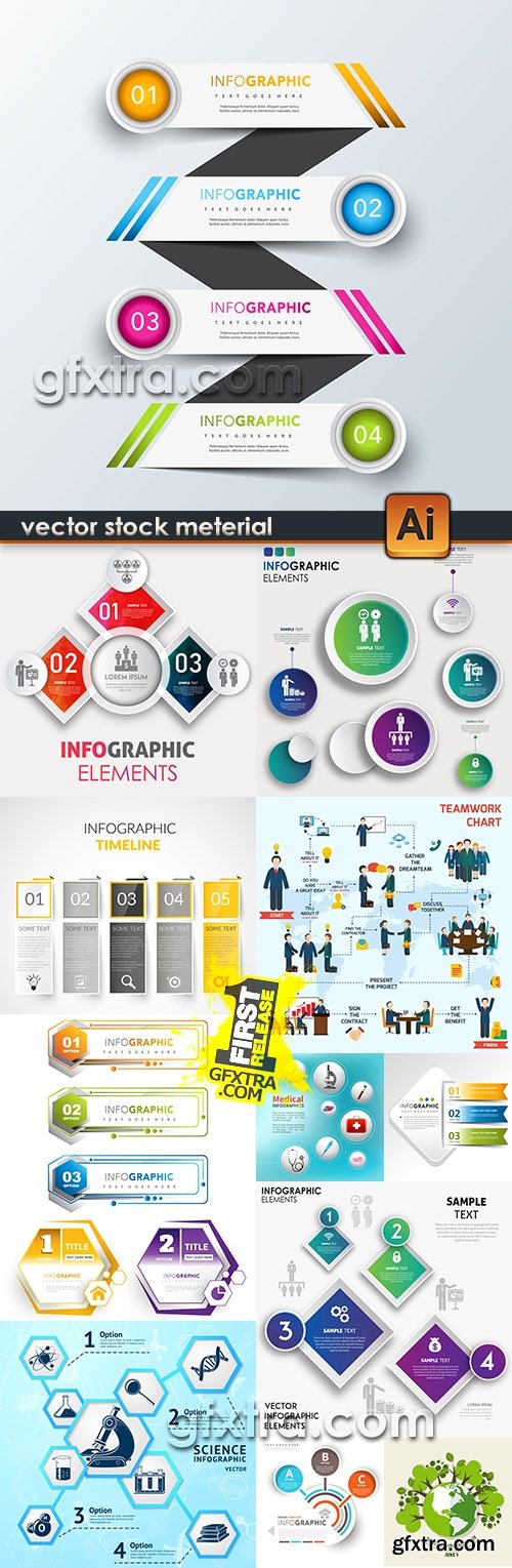 Business infographics elements modern collection 20