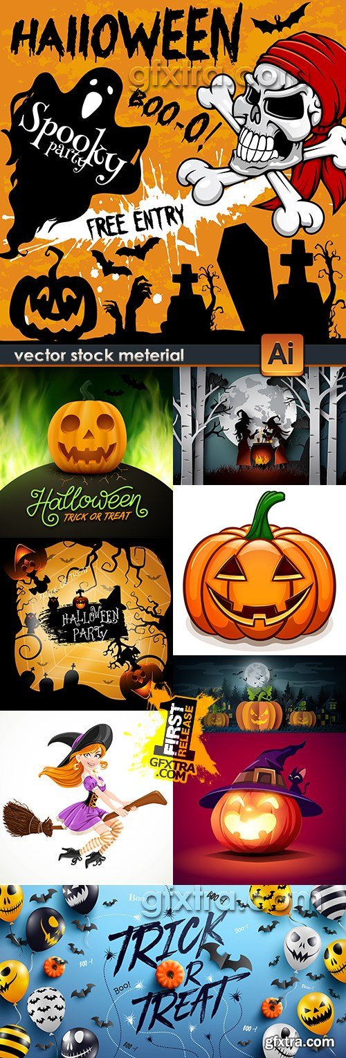 Halloween holiday party elements design collection 12