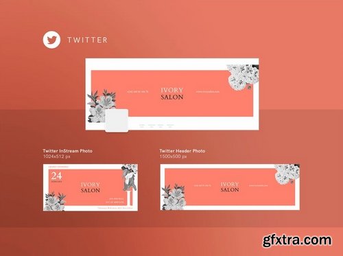 Beauty Salon Social Media Banner Pack Business Card Flyer and Poster Templates