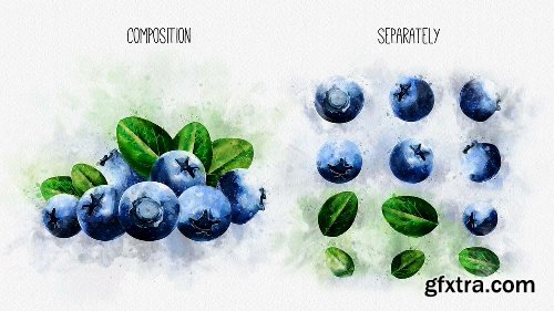 Videohive Watercolor Fruits And Vegetables 22608905