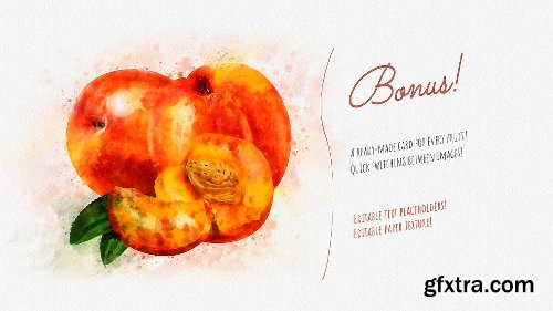 Videohive Watercolor Fruits And Vegetables 22608905