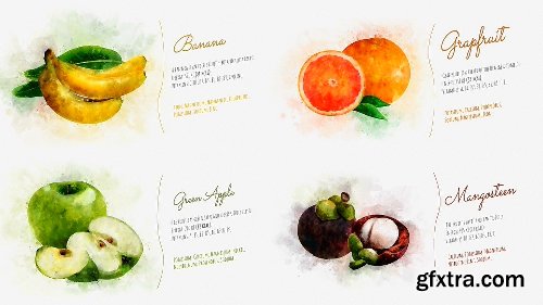 Videohive Watercolor Fruits And Vegetables 22608905