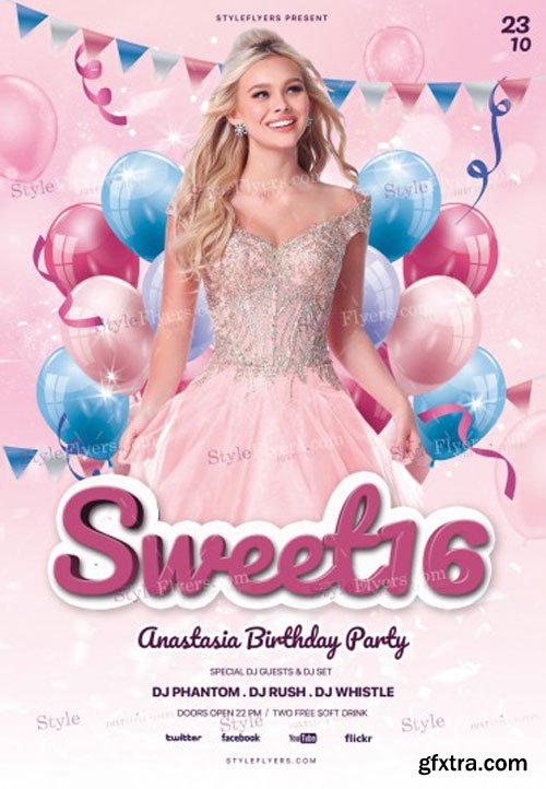 Sweet 16 V5 2018 PSD Flyer Template