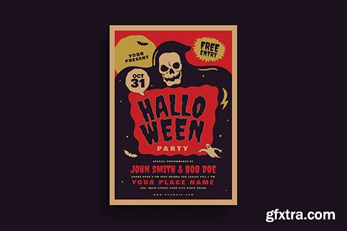 Retro Old Halloween Event flyer